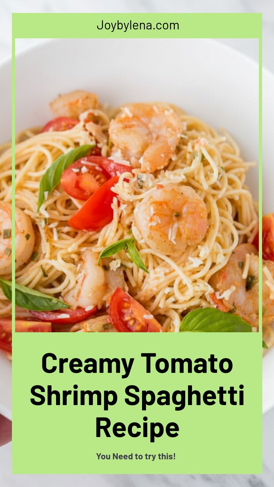 Spaghetti with Shrimp in a Creamy Tomato Sauce