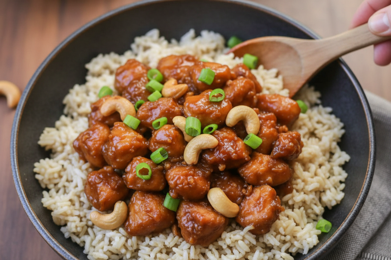 Easy Crock Pot Cashew Chicken Recipe