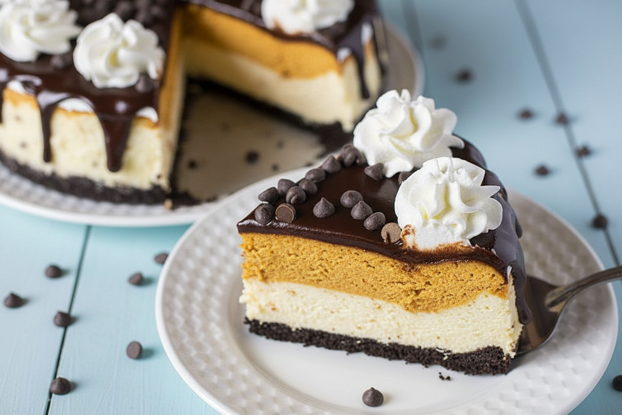 Double Layer Pumpkin Cheesecake Recipe