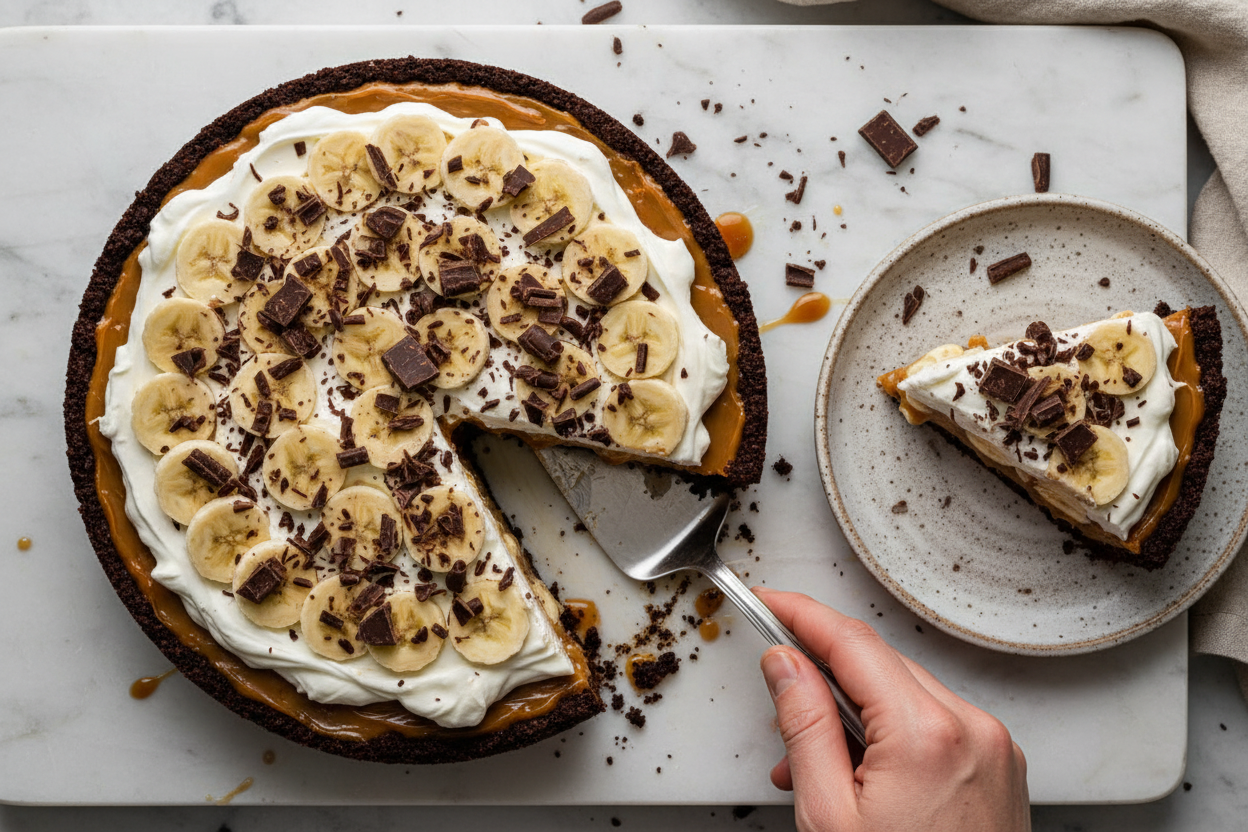 Easy Banoffee Pie Recipe with Caramel Topping