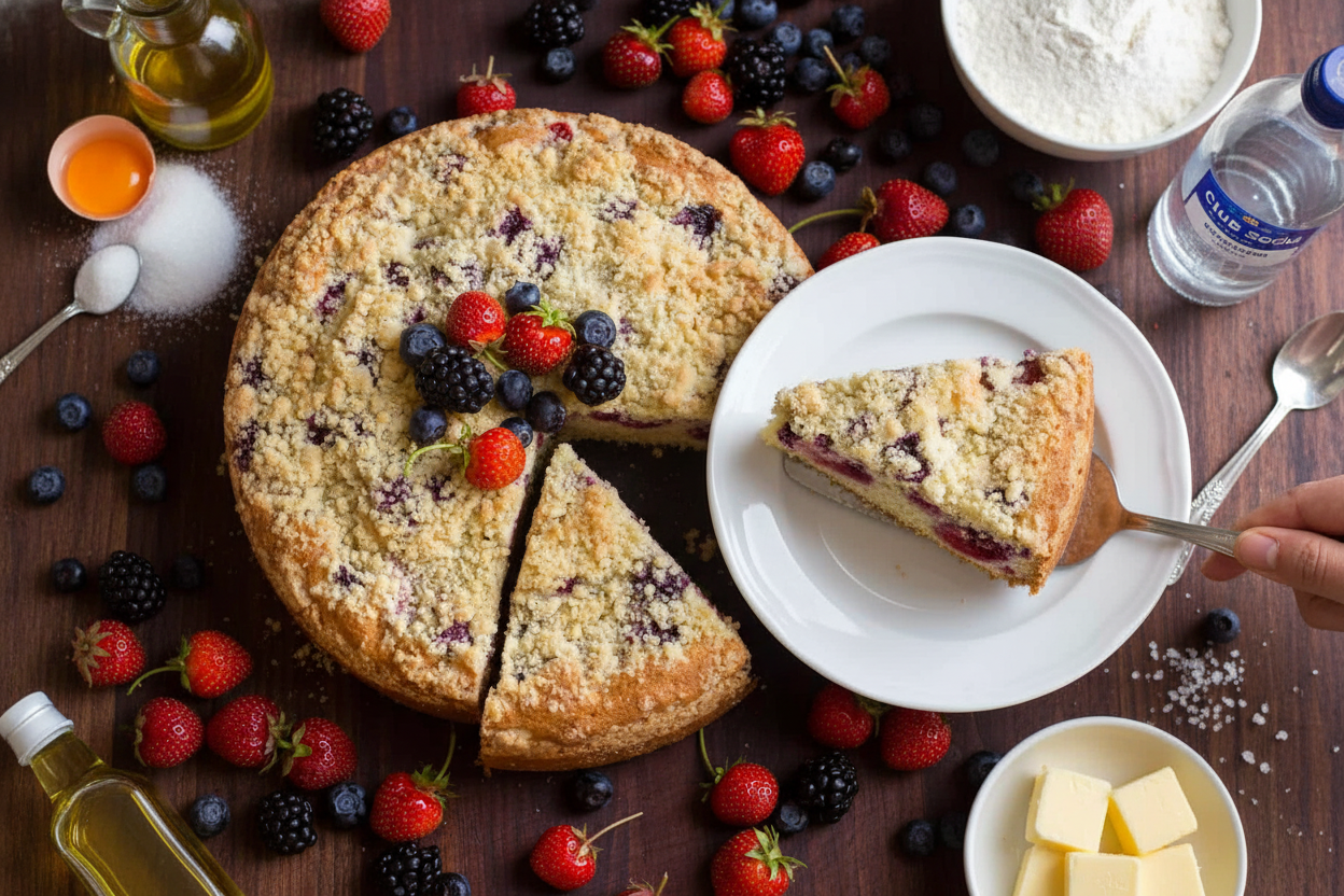 Easy Berry Cake Recipe Video Tutorial