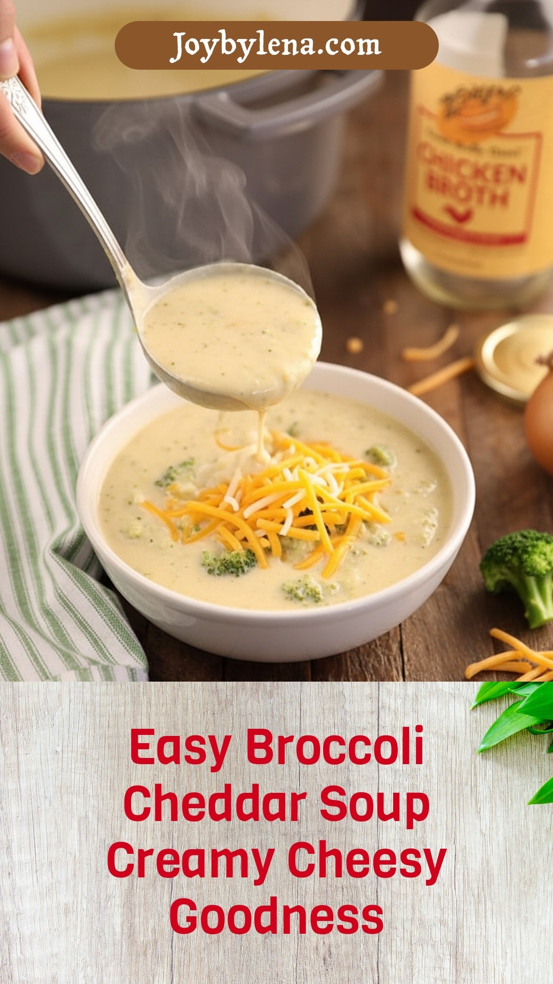 Easy Broccoli Cheddar Soup: Creamy, cheesy, soul-warming goodness.