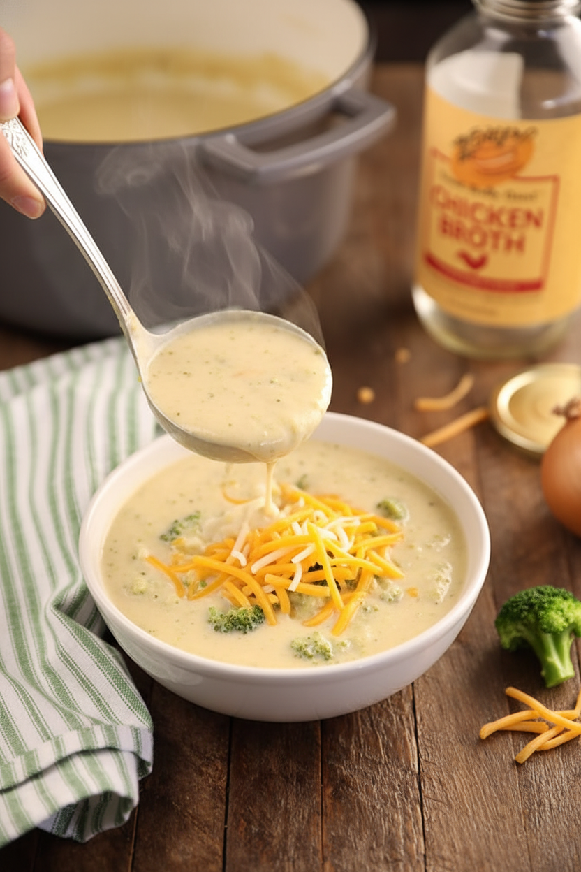 Easy Broccoli Cheddar Soup: Creamy, cheesy, soul-warming goodness.