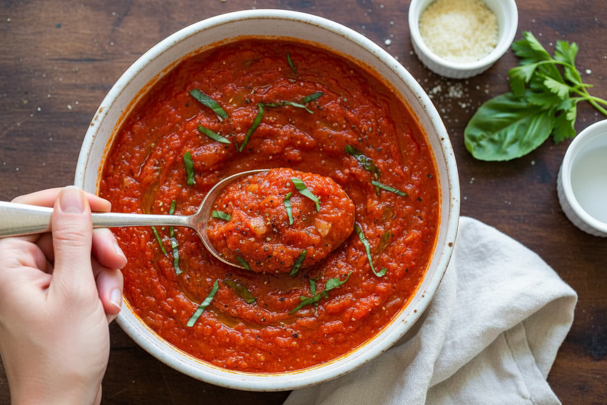Easy Marinara Sauce Recipe with Video Tutorial