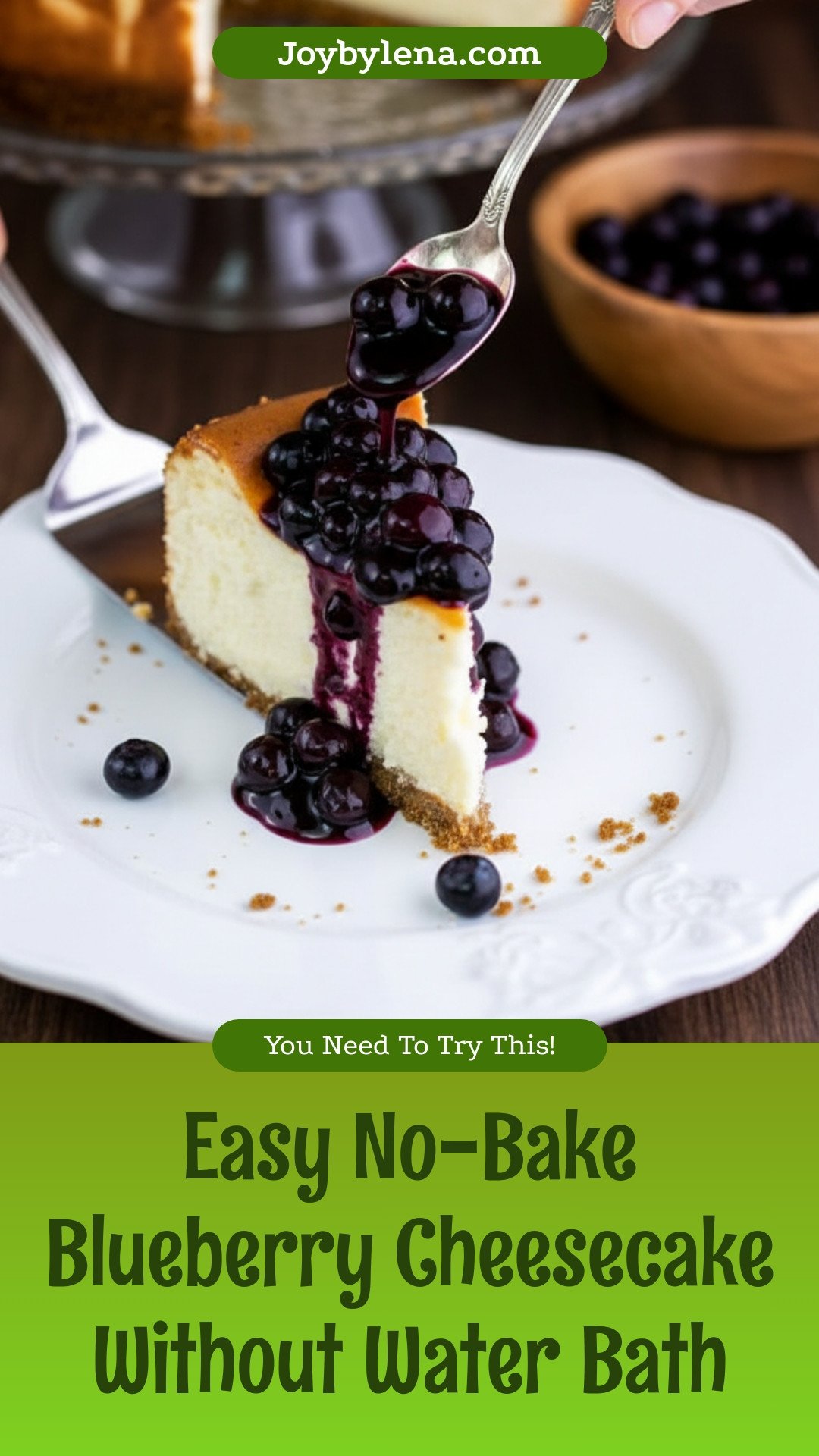 Easy Cheesecake with Blueberry Topping (No Water Bath)