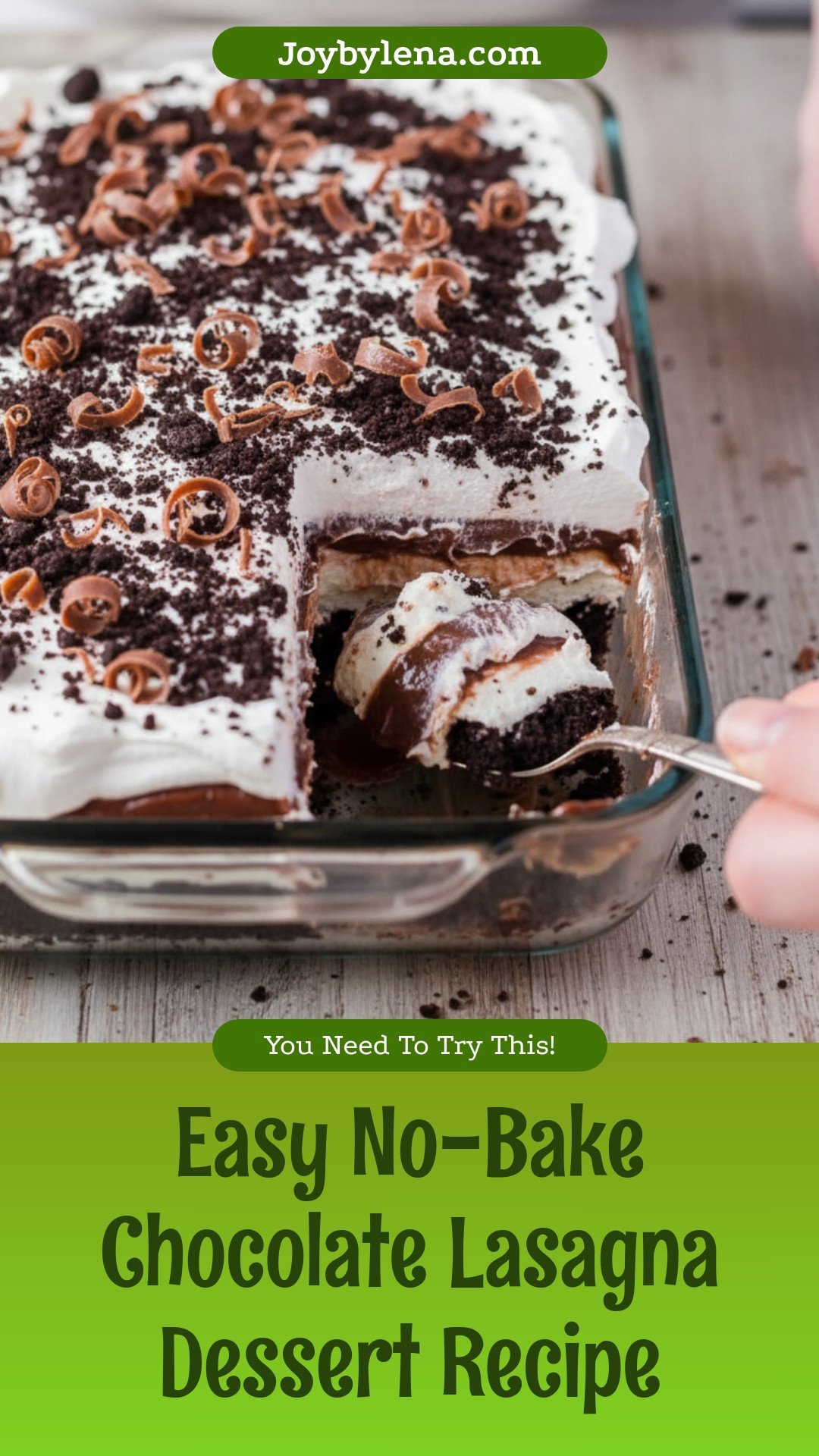 Chocolate Lasagna (No-Bake Dessert)