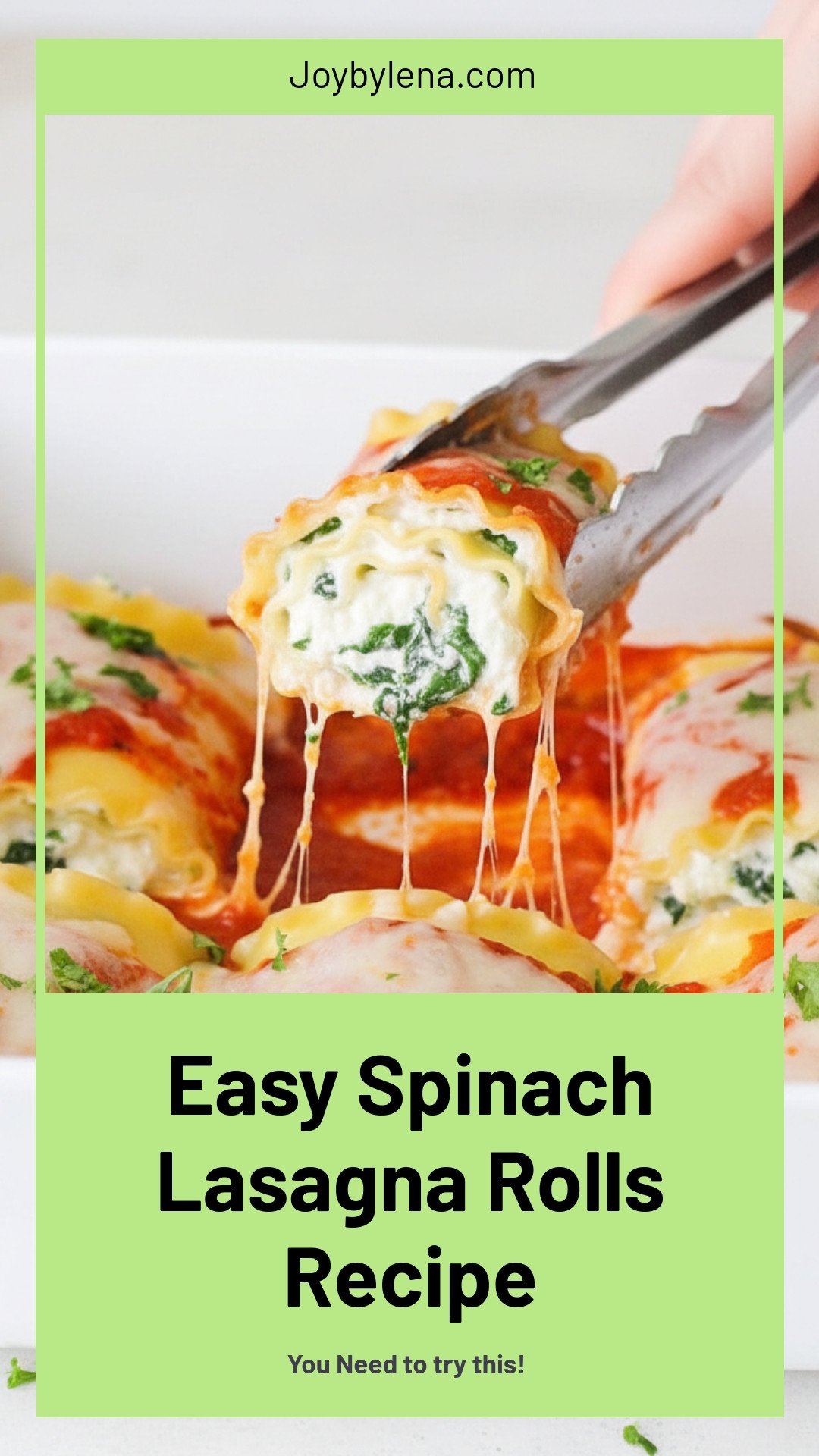 Spinach Lasagna Rolls