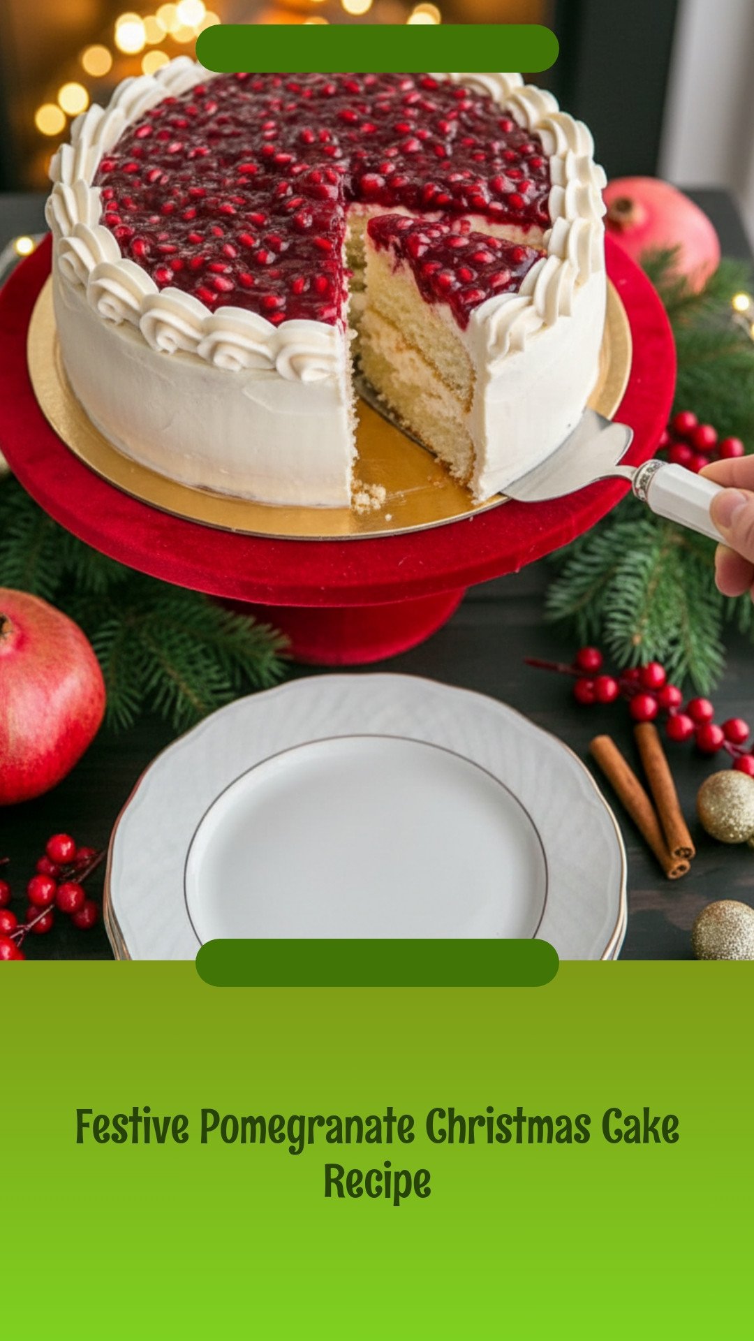 Pomegranate Christmas Cake Recipe