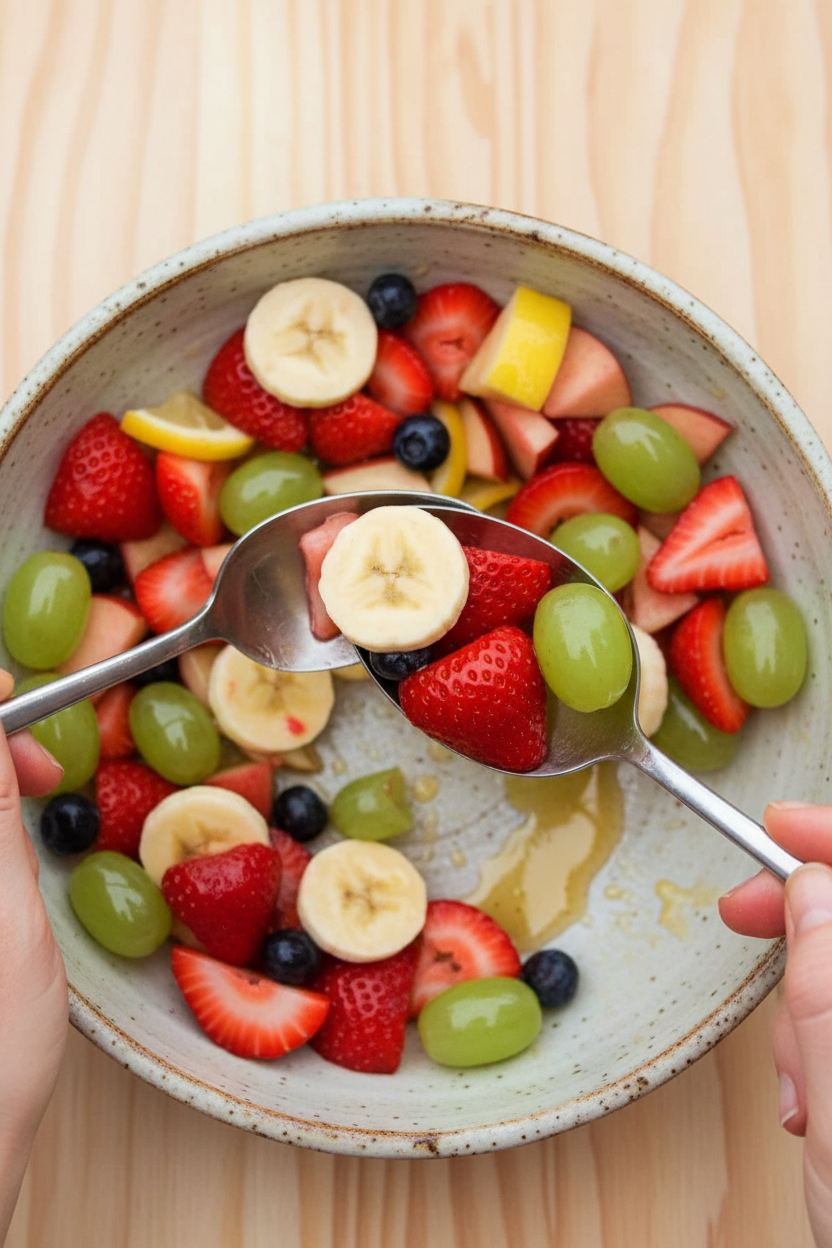 Fruit Salad with a Citrus and Honey Syrup