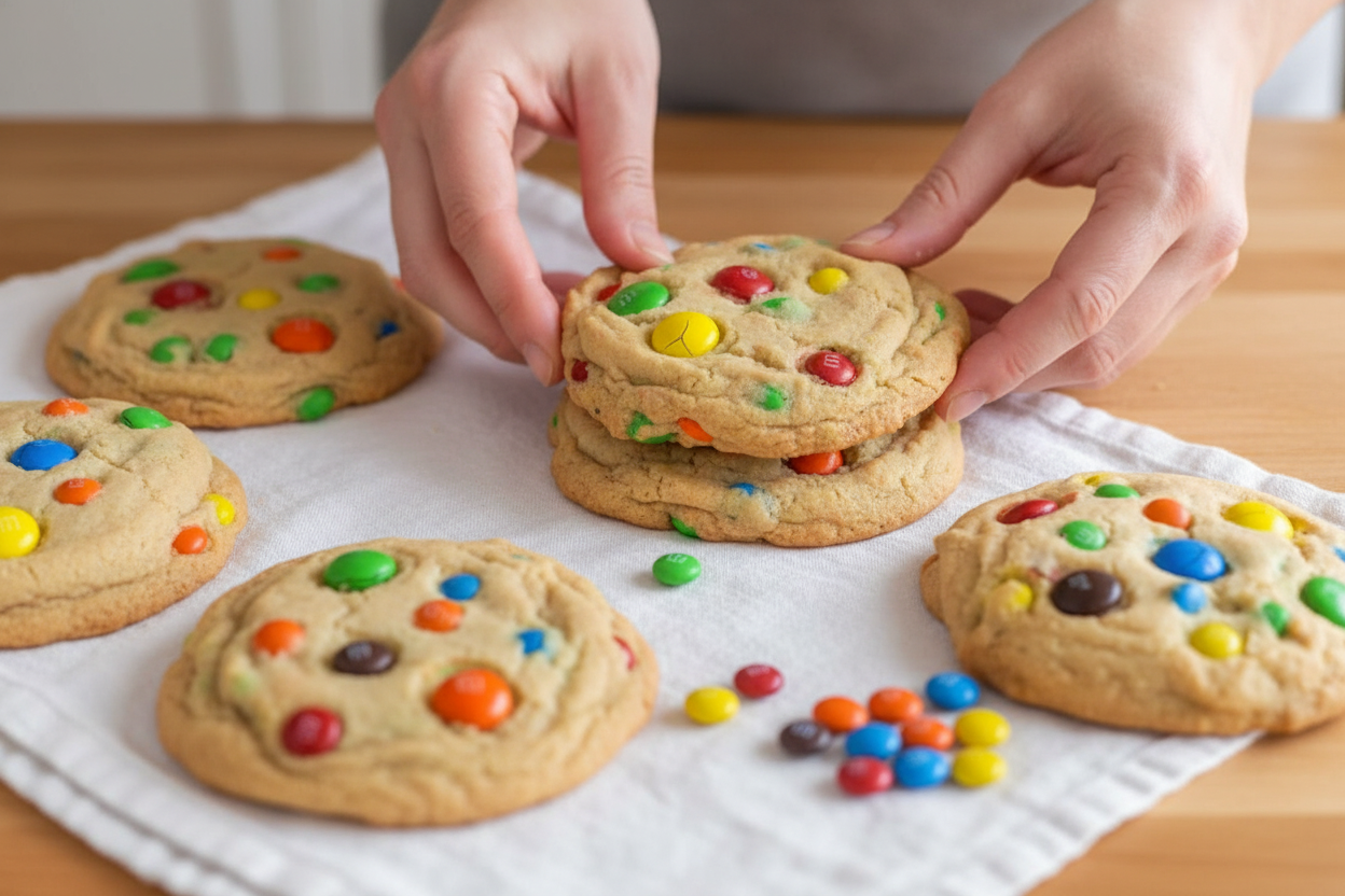 Giant M&M Cookies Recipe for Soft Bakery Style