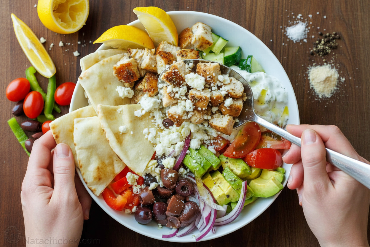 Greek Chicken Bowls Recipe Video Tutorial