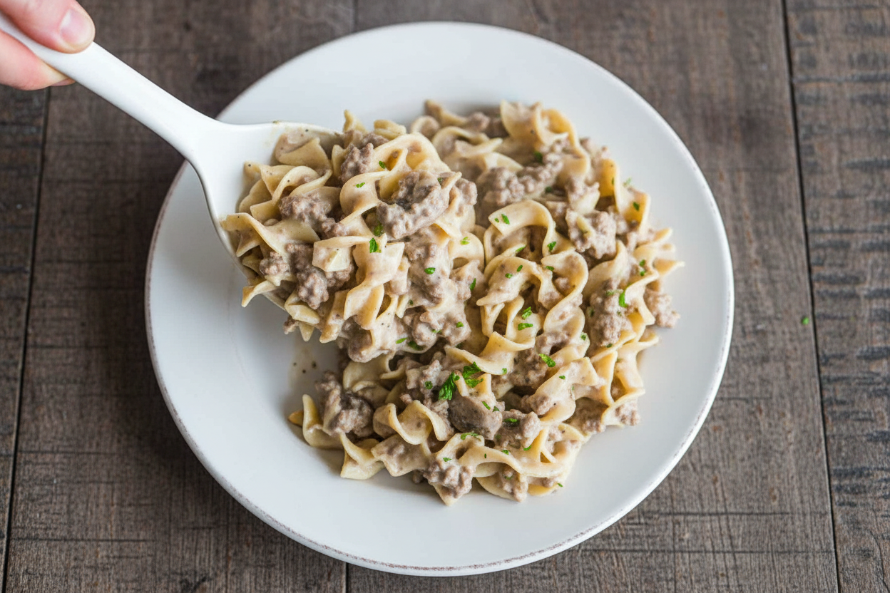 Easy Ground Beef Stroganoff Recipe