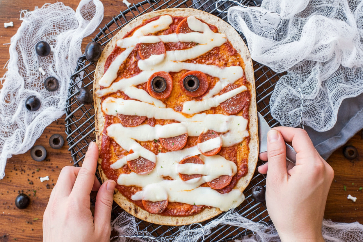Halloween Flatbread Pizza Recipe Ideas