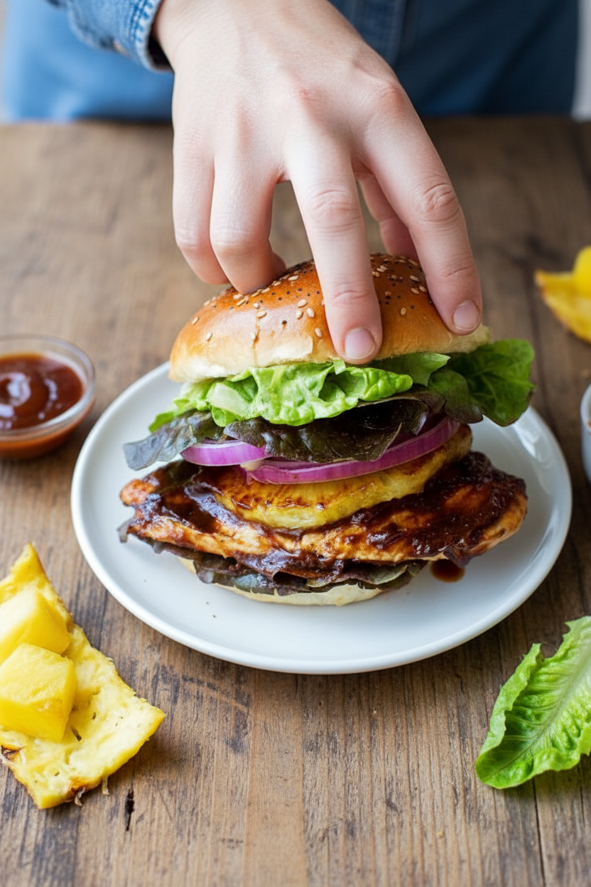 Hawaiian BBQ Chicken Sandwiches