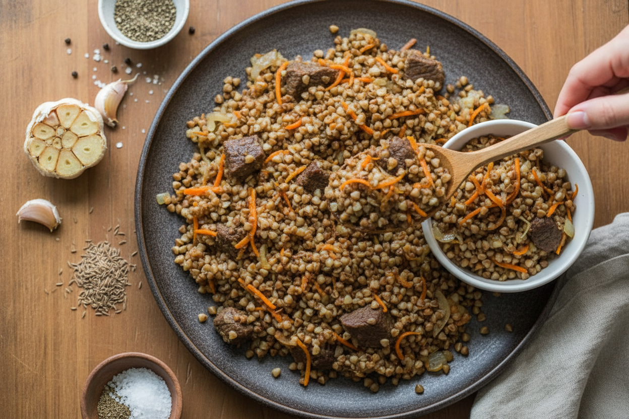 Hearty Buckwheat and Beef Pilaf Recipe