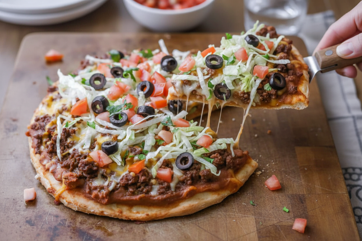 Homemade Taco Pizza Recipe Easy Dinner