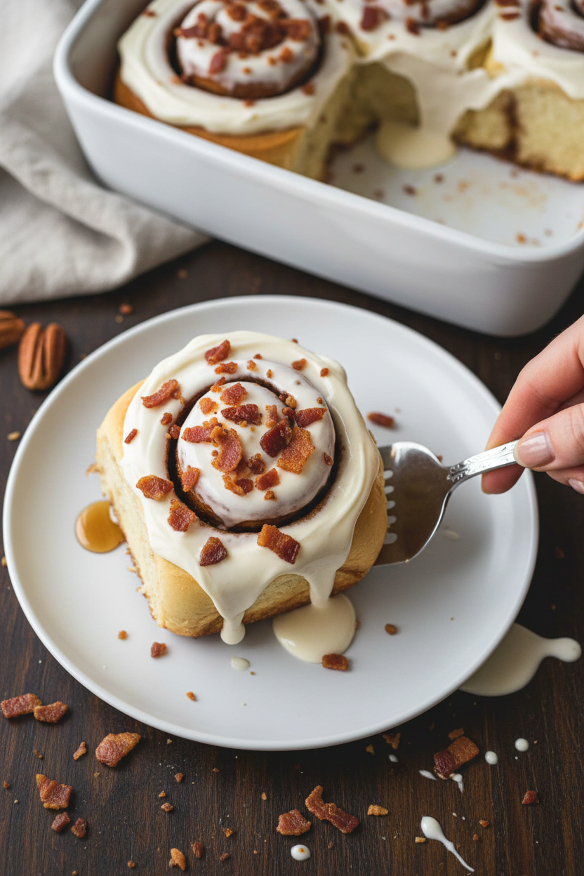 Maple Bacon Cinnamon Rolls