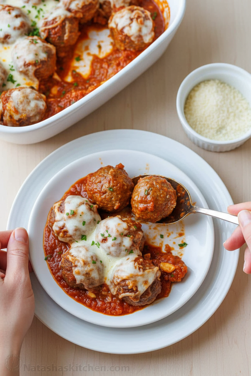 Meatballs Parmesan Casserole (VIDEO)