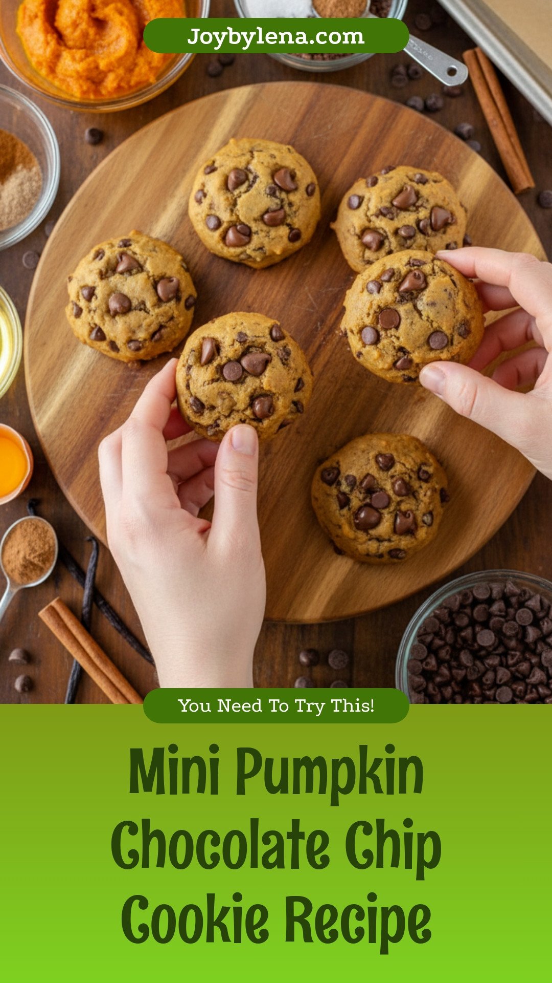 Mini Pumpkin Chocolate Chip Cookies