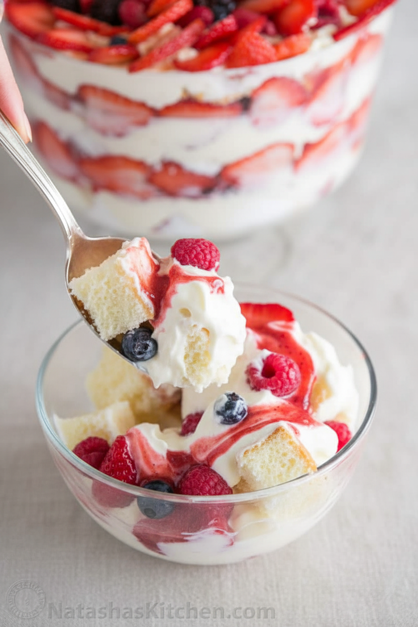 Mixed Berry and Angel Food Trifle Recipe