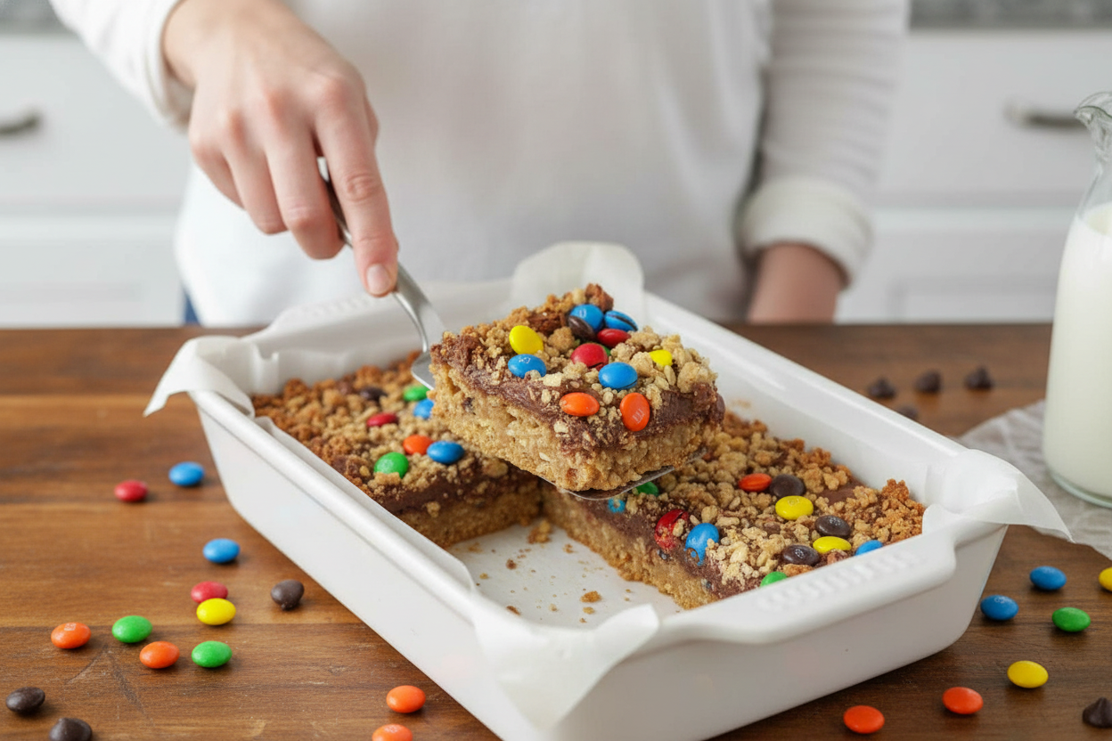 Monster Cookie Bars Recipe Easy Dessert