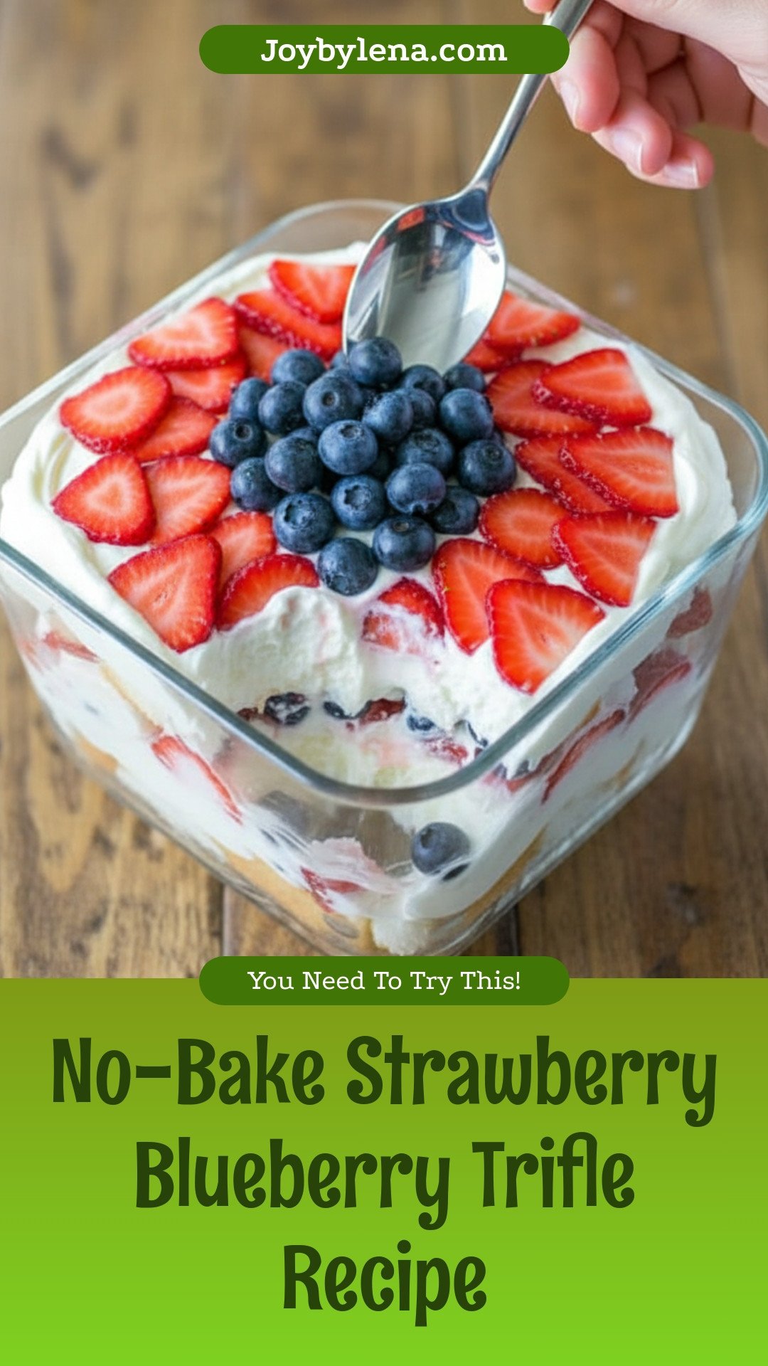 No-Bake Strawberry Blueberry Trifle