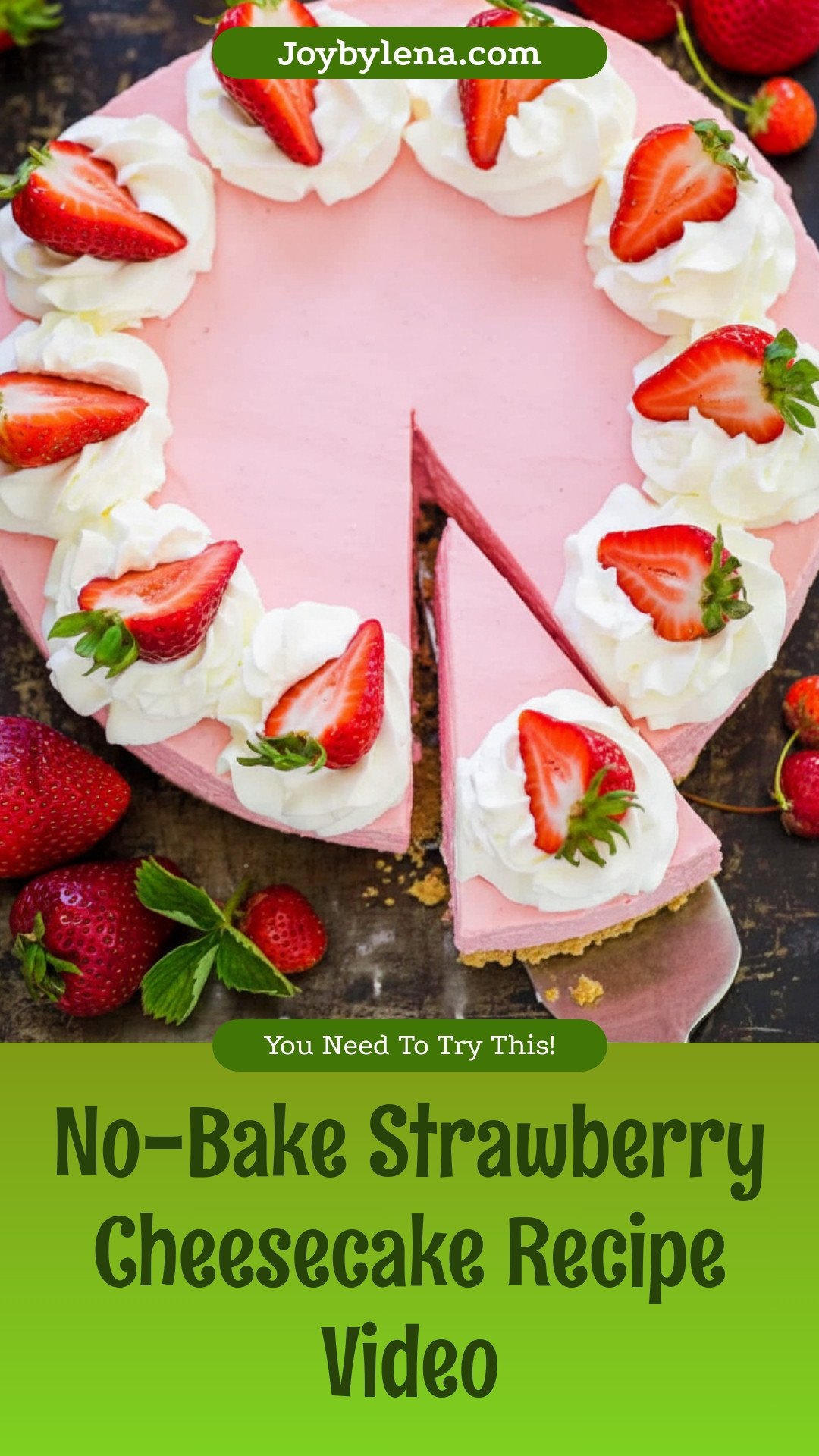 No-Bake Strawberry Cheesecake (VIDEO)