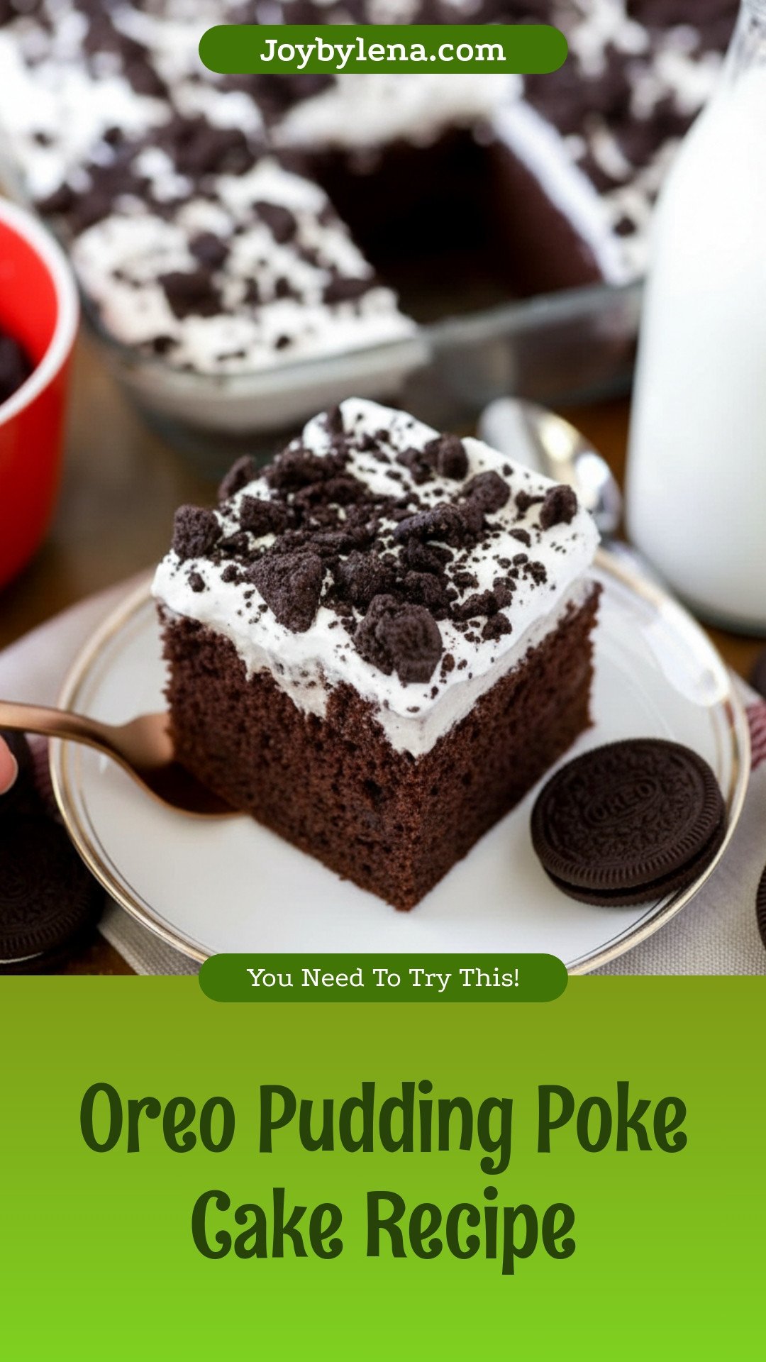 Oreo Pudding Poke Cake