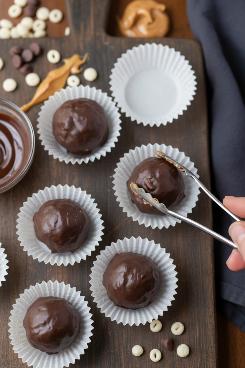Peanut Butter Balls with Rice Krispies