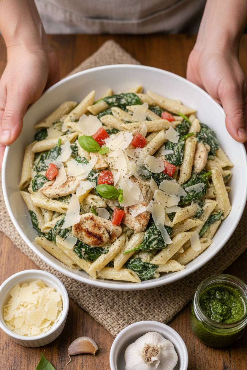 Pesto Chicken Florentine