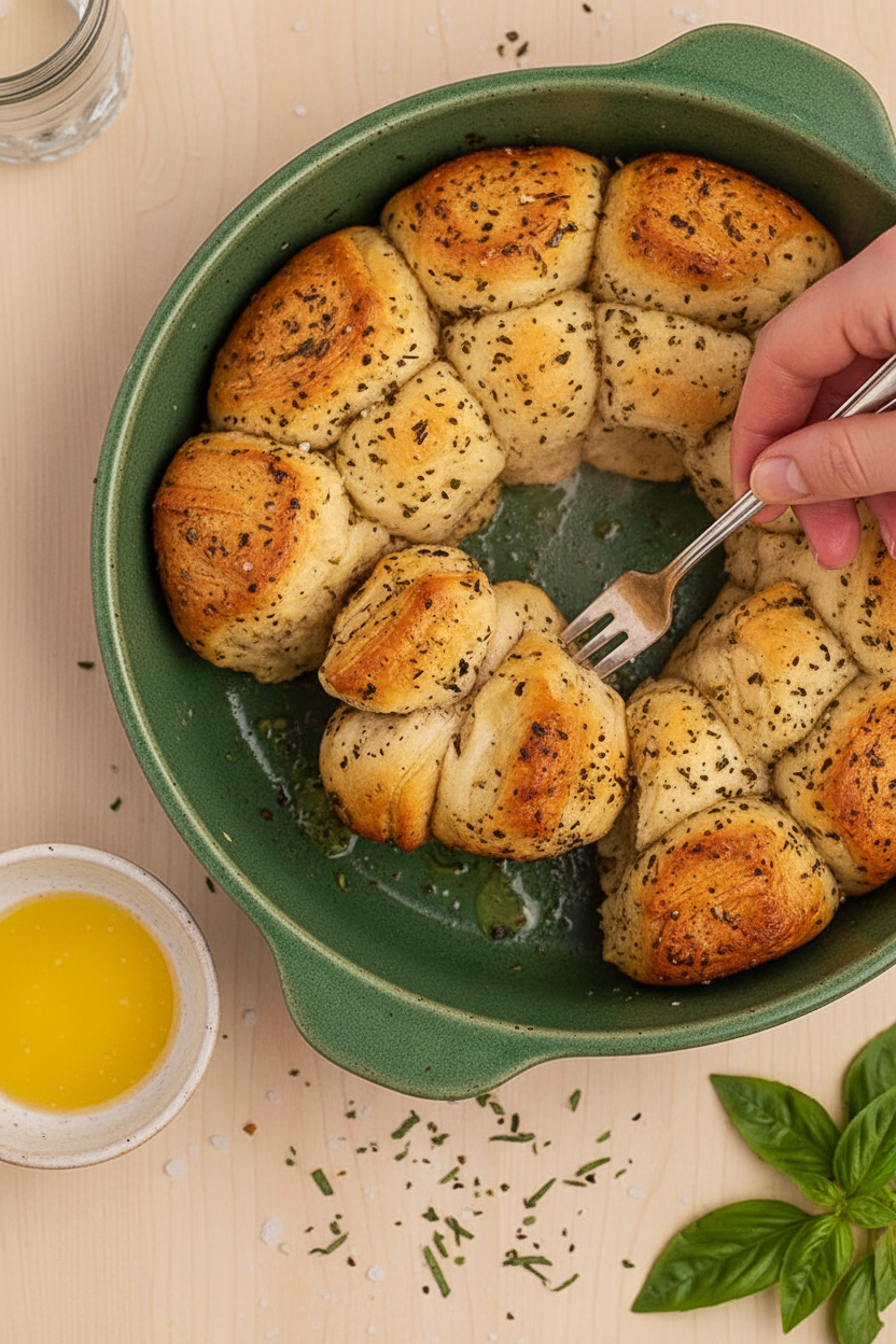 Quick Garlic Herb Buns: Warm, buttery garlic pillows.