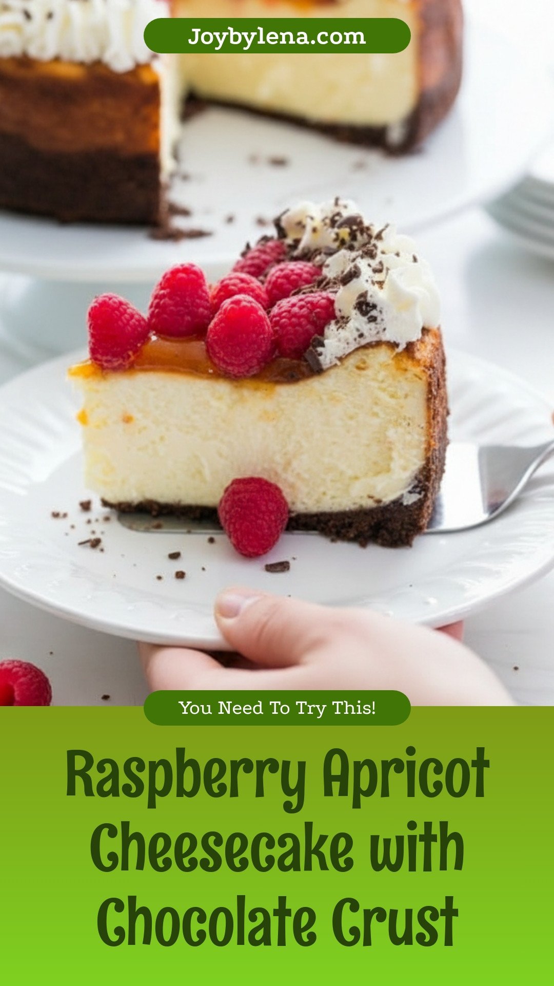 Raspberry Apricot Cheesecake with Chocolate Crust