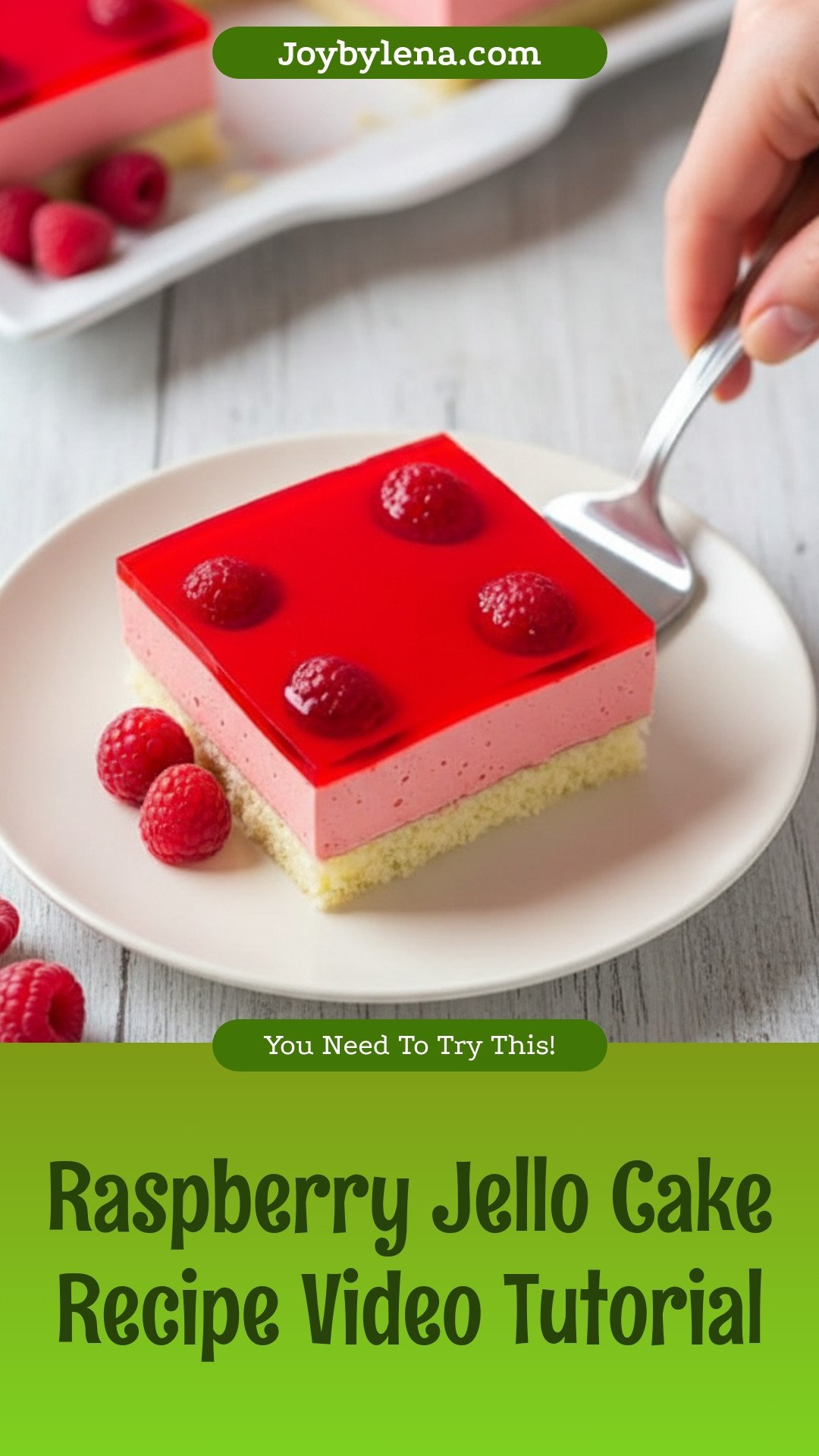 Raspberry Jello Cake Recipe (Video)
