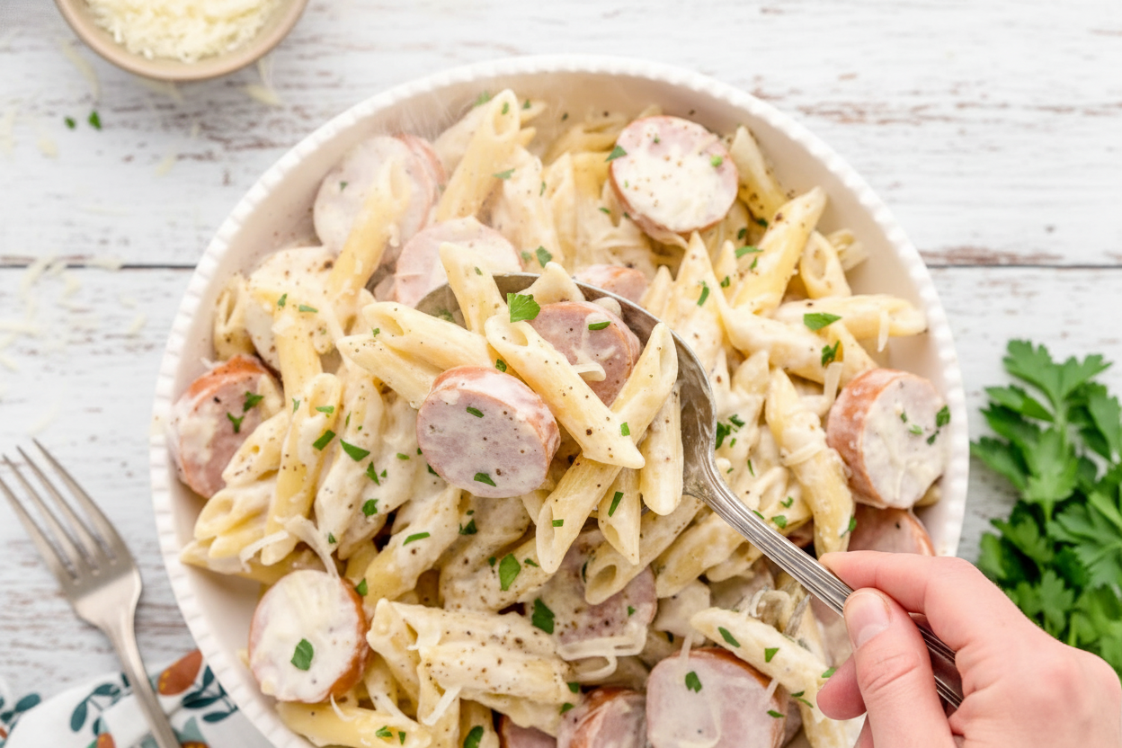 Creamy Sausage Alfredo Pasta Recipe