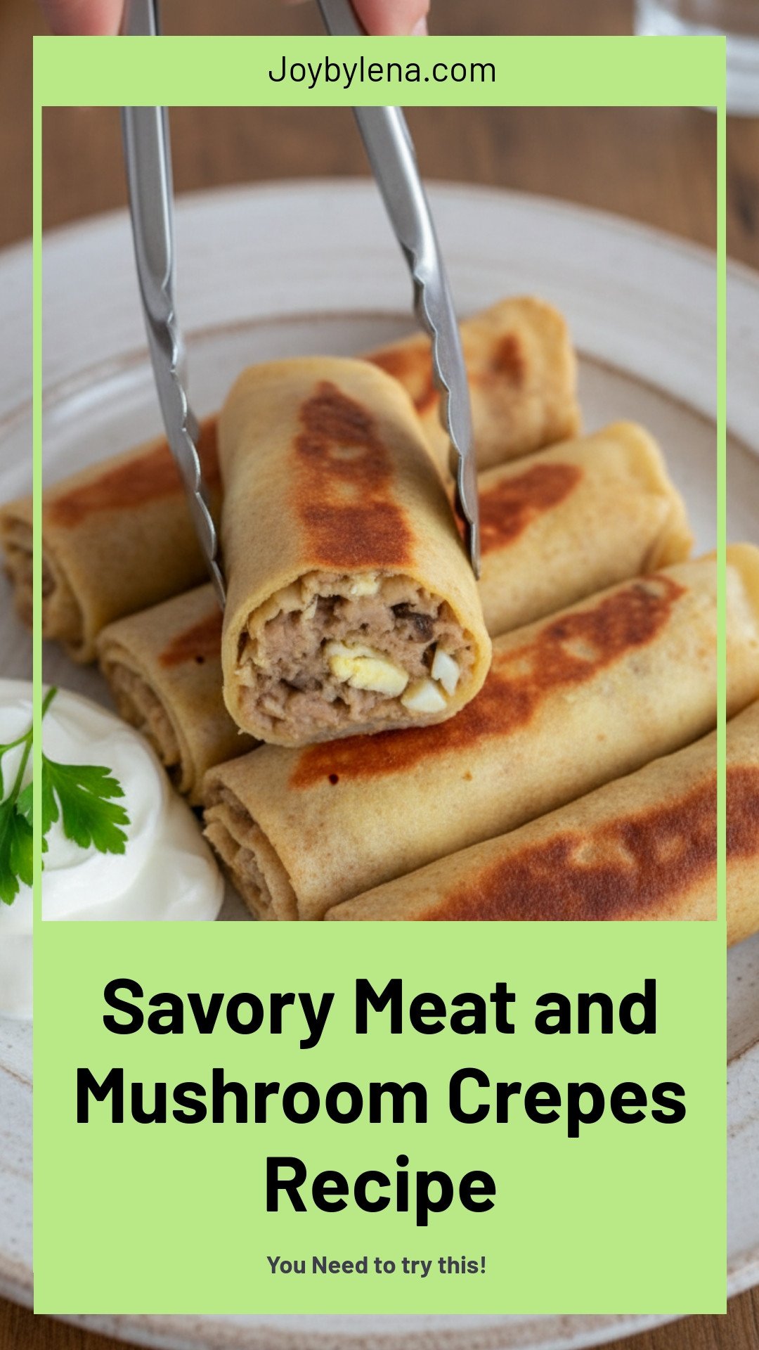 Savory Crepes (Meat and Mushroom Nalesniki)