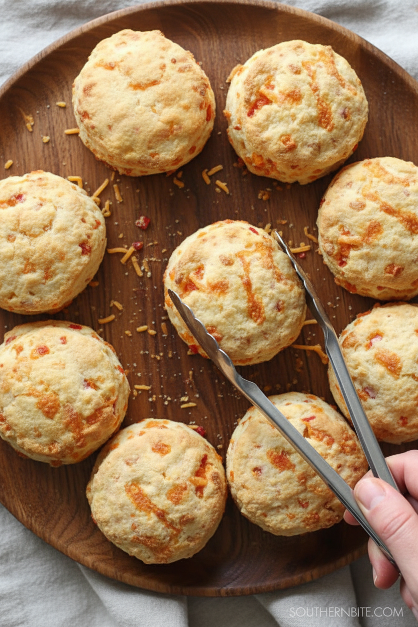 Spicy Cheddar Drop Biscuits: Fiery, cheesy, irresistible pillows.