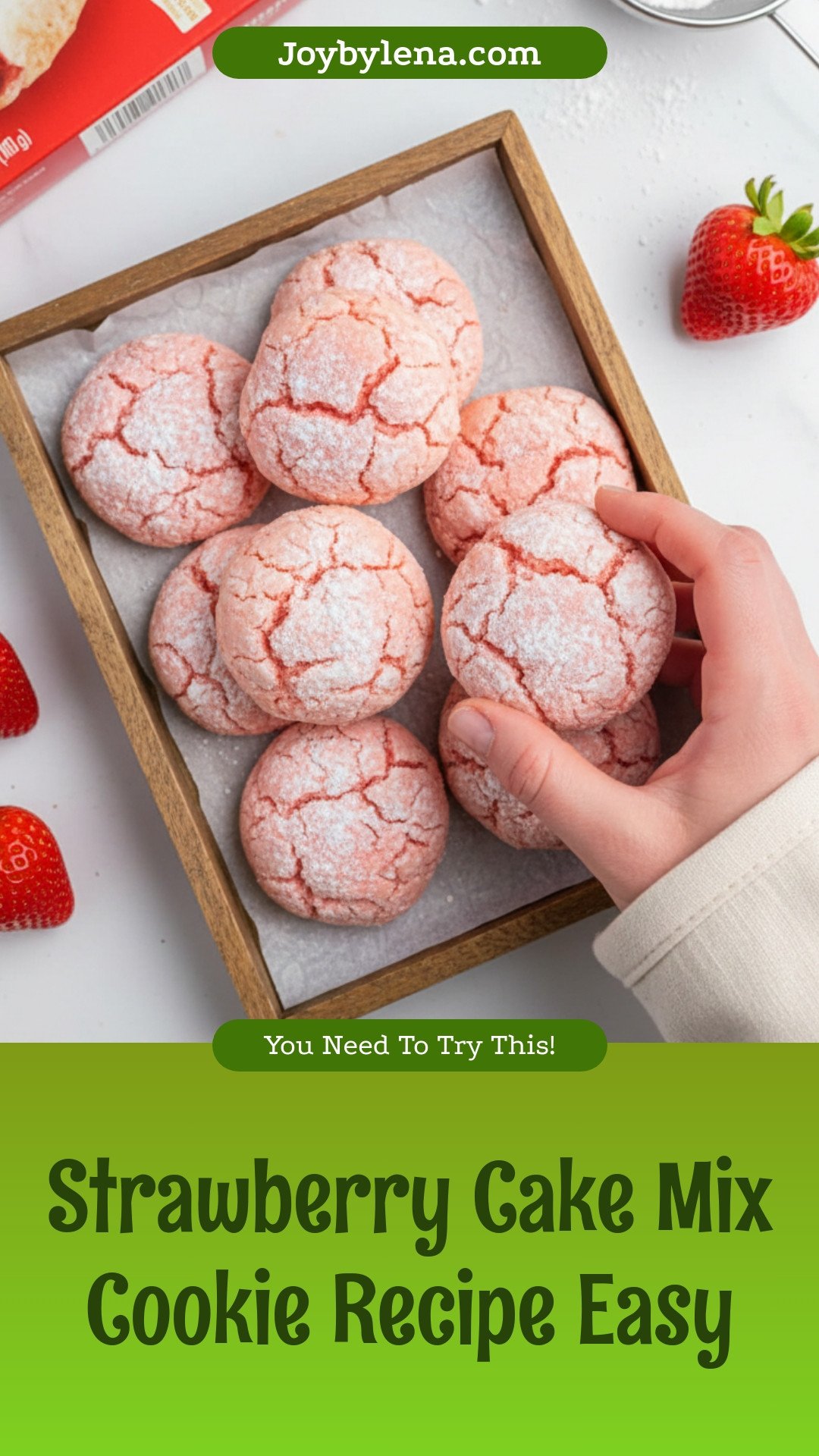 Strawberry Cake Mix Cookies