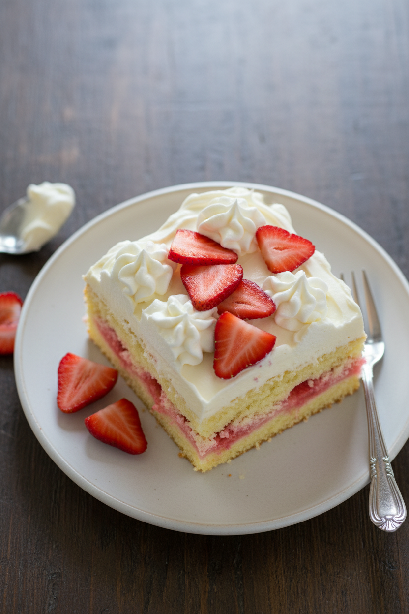 Strawberry Shortcake Poke Cake