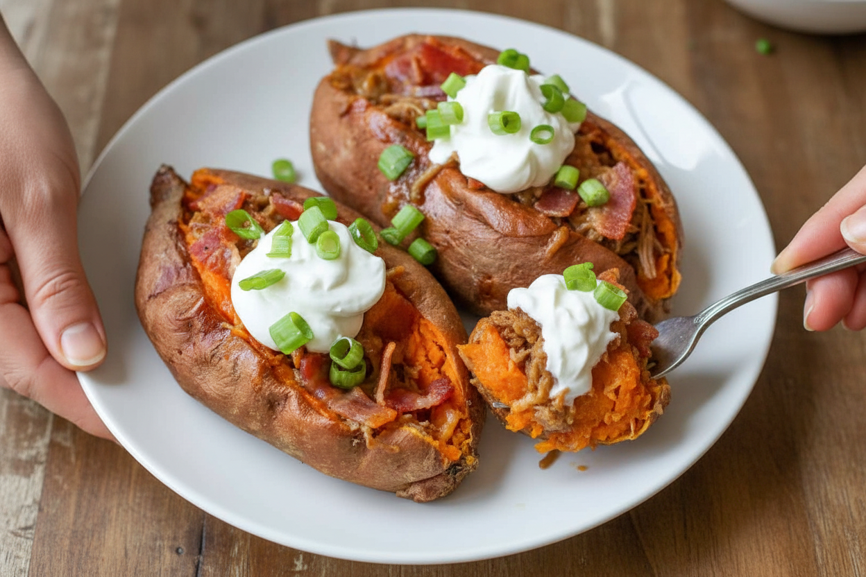 Stuffed Sweet Potatoes With Savory Pork
