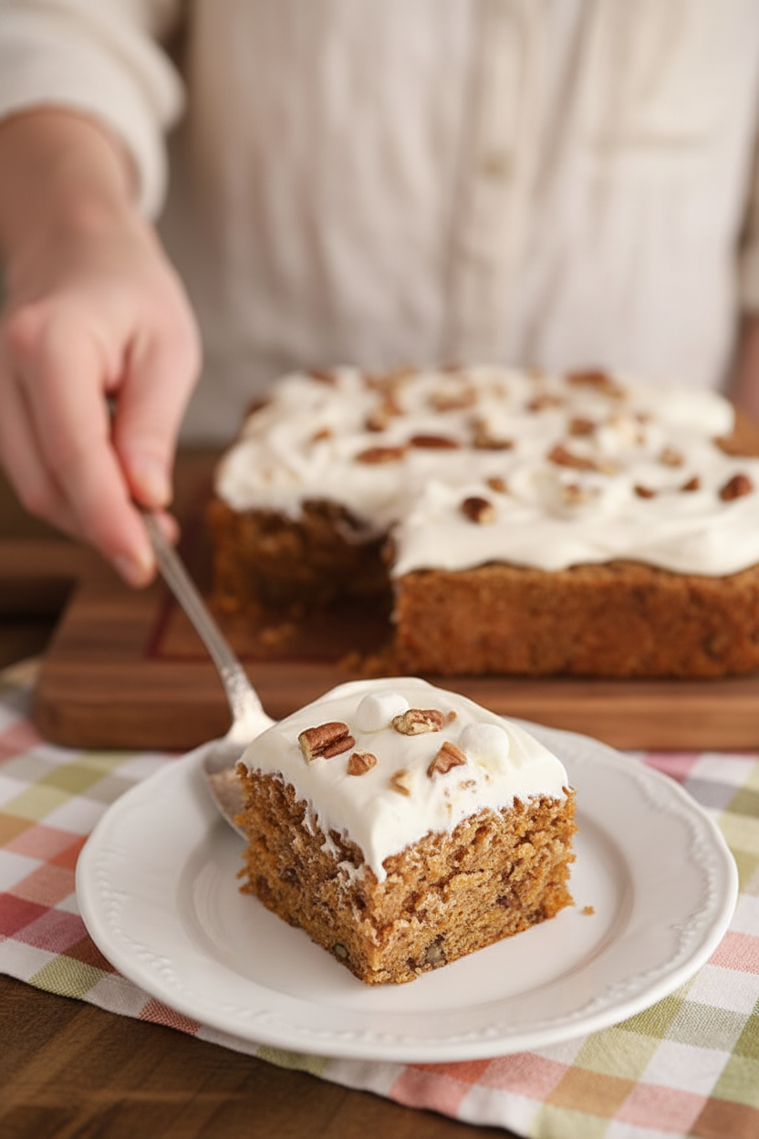 Sweet Potato Cake with Marshmallow Buttercream