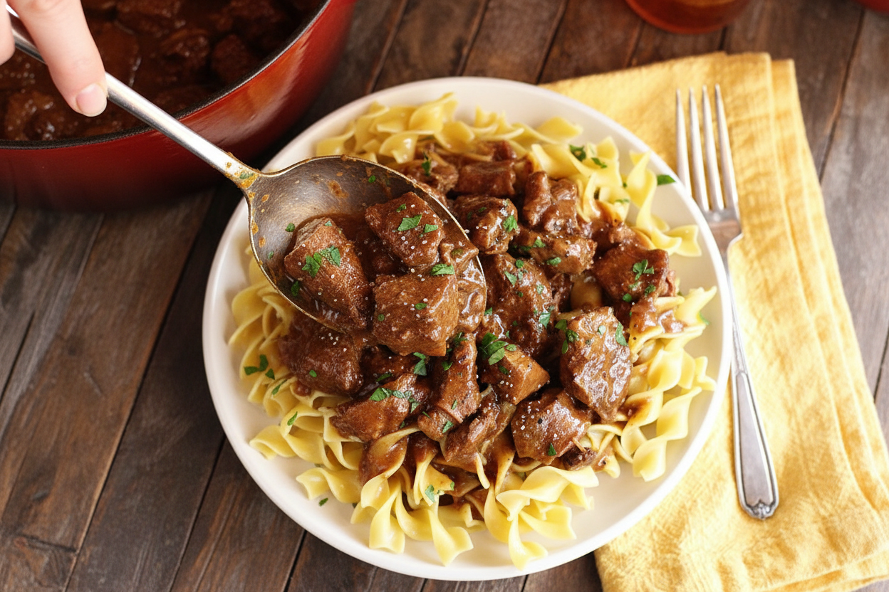 Tender Fall Apart Beef Noodle Stew
