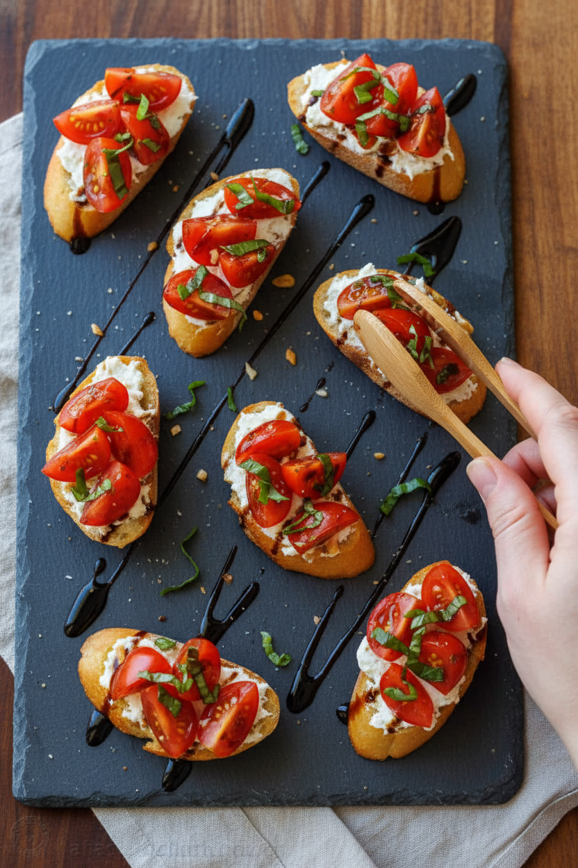 Tomato Goat Cheese Crostini