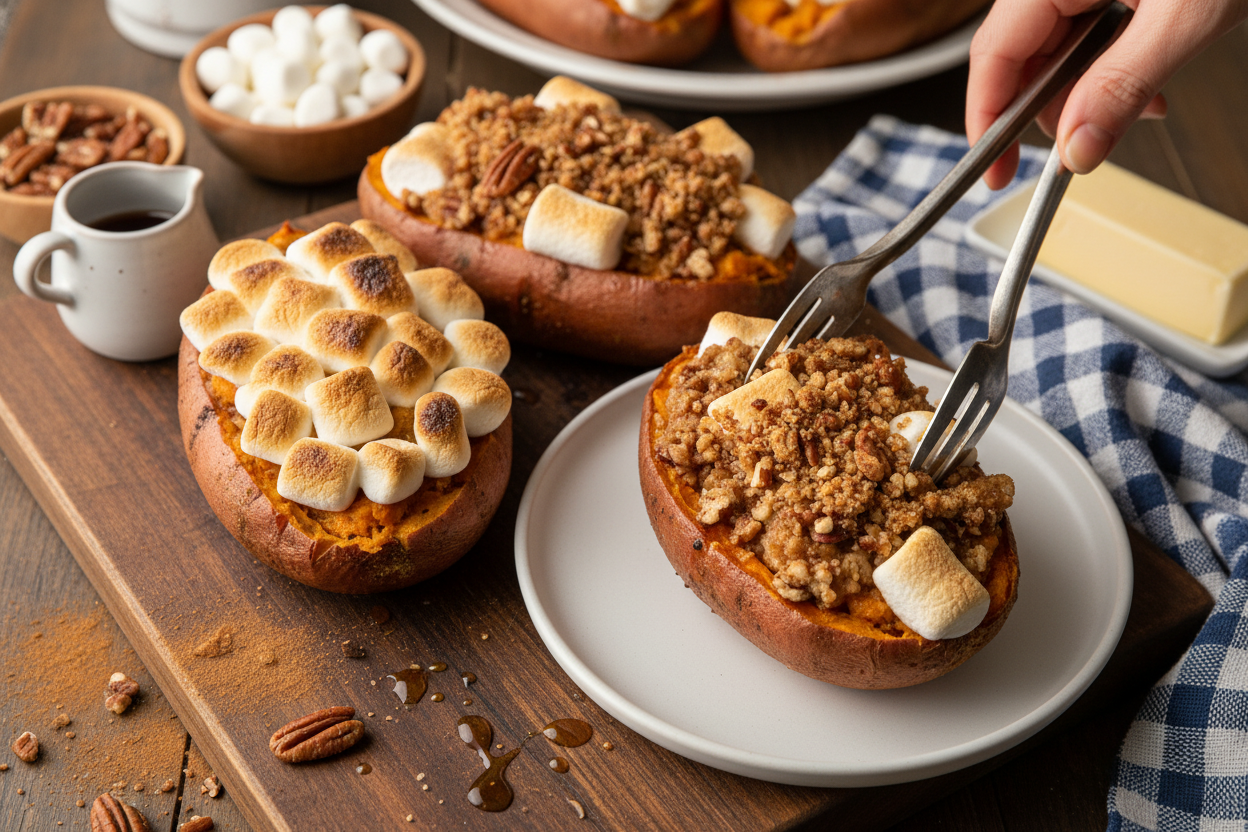 Twice Baked Sweet Potatoes Recipe
