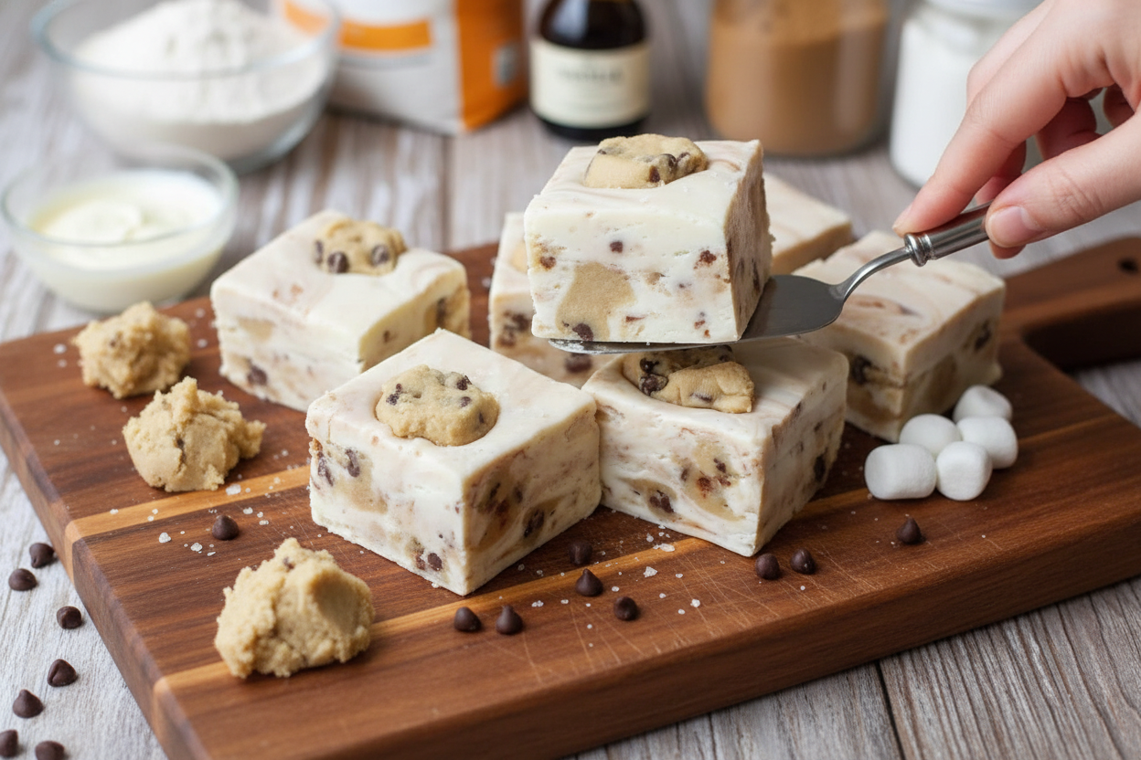 White Chocolate Cookie Dough Fudge Recipe