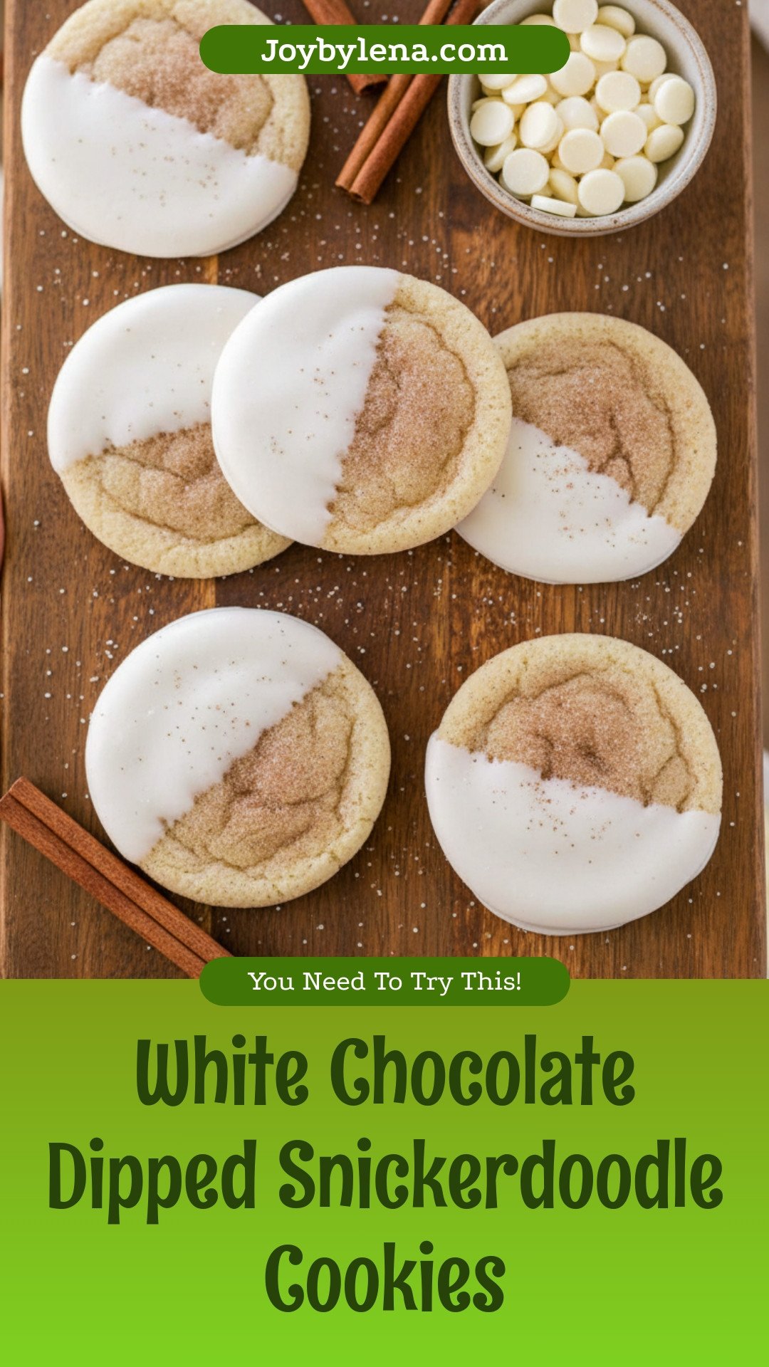 White Chocolate Dipped Snickerdoodles