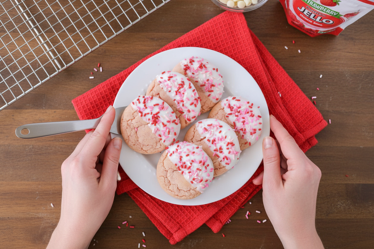 White Chocolate Dipped Strawberry Cookie Recipe