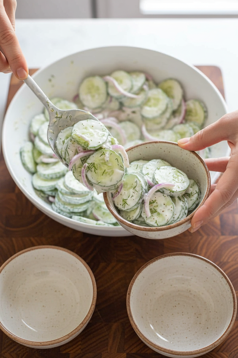 Creamy Cucumber Salad Recipe (VIDEO)