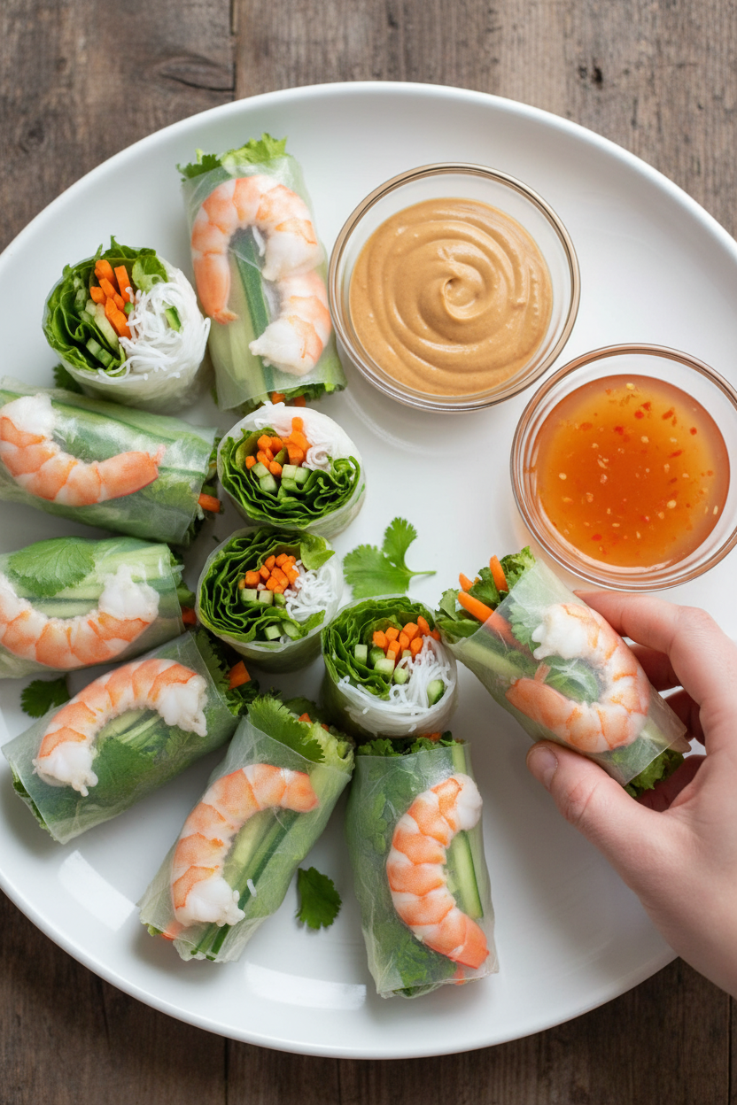 Fresh Spring Rolls with Best Sauce (VIDEO)