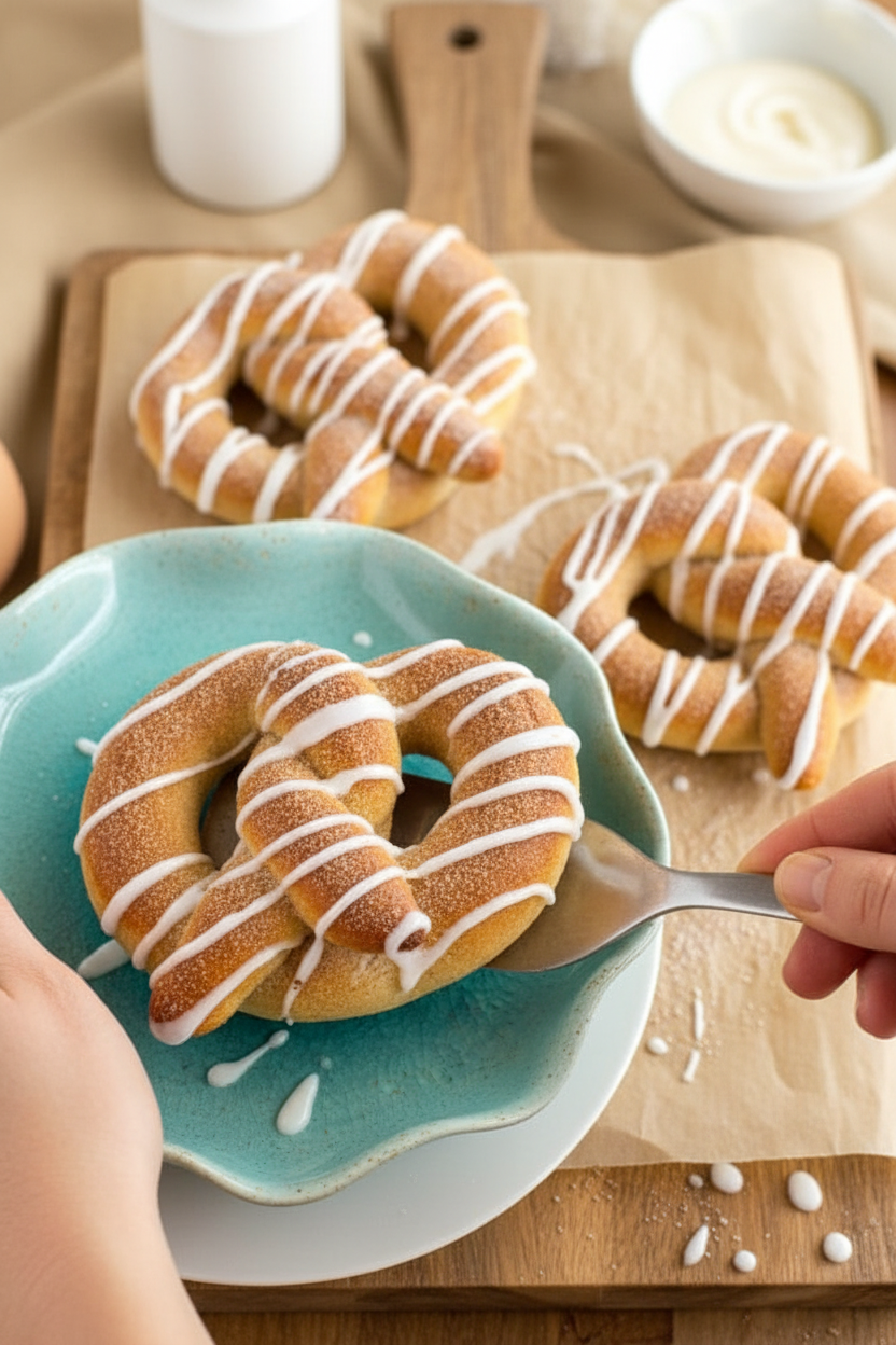 Soft Baked Cinnamon Roll Pretzels