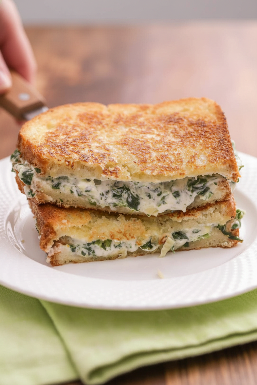Spinach Artichoke Grilled Cheese